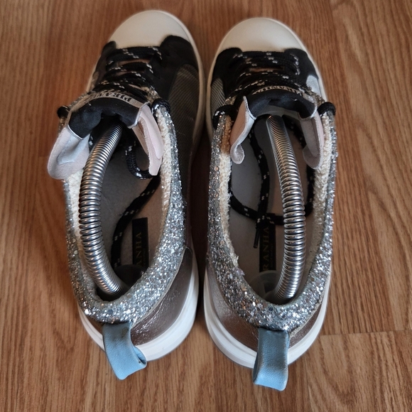 Piranha Low Top Distressed Glittery Leather Casual Sneakers Shoes Size EU 37 - Picture 7 of 16